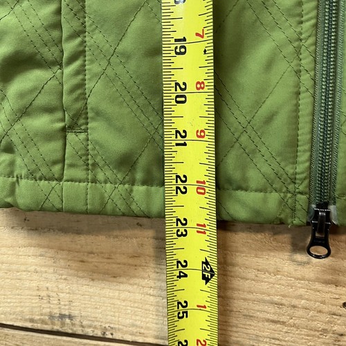 Columbia Mujeres Cremallera Completa Acolchado Tejido Chaleco Sin Mangas Suéter Verde S Mezcla de Lana - Imagen 9 de 10
