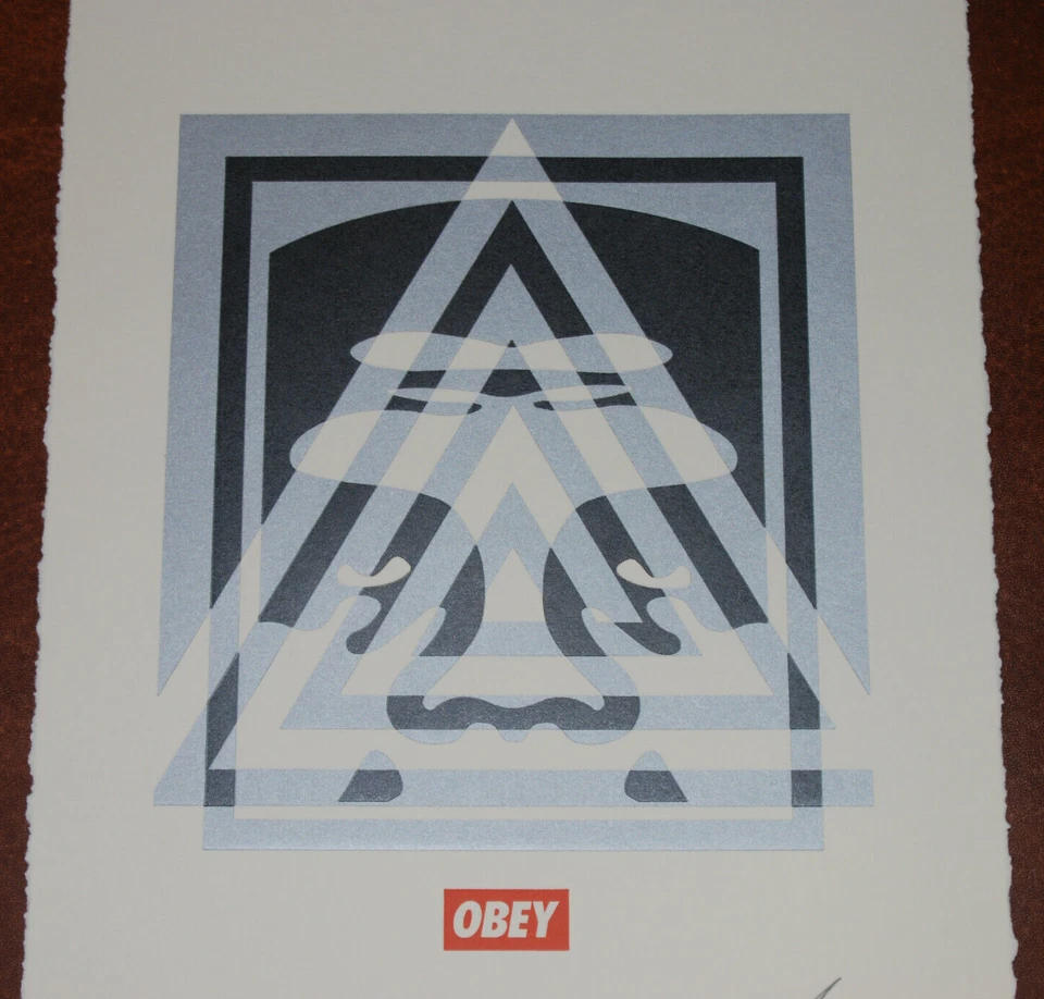 Shepard Fairey Art Print Top Icon Pyramid 2016 Letterpress Poster S/# 450 Obey - Image 2 of 4