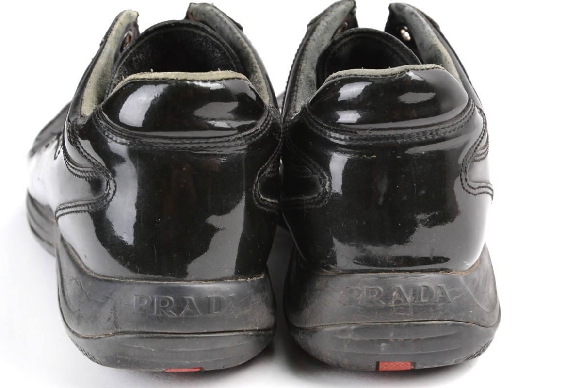PRADA MILANO DAL 1913 MENS LEATHER SHOES BLACK SIZE 25 CM P  display picture 2