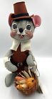 Vintage Annalee Doll Thanksgiving Pilgrim Mouse W Basket And Food #3080