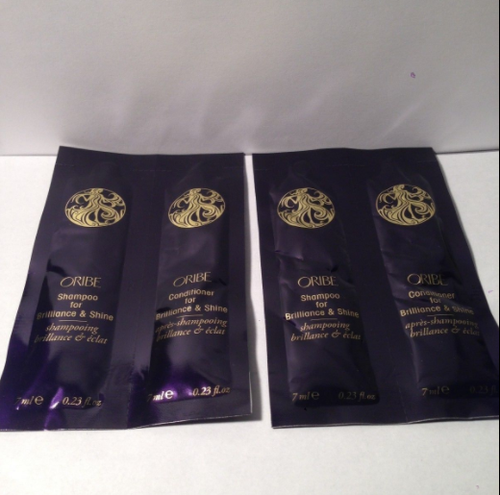 2 sets ORIBE Shampoo & Conditioner for Brilliance & Shine 7 ml +7ml ea=14ml+14ml
