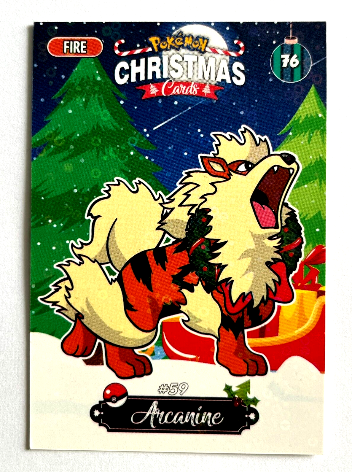 2024 POKEMON CHRISTMAS Collectoons Card #076 ARCANINE Peru Special Edition Foil