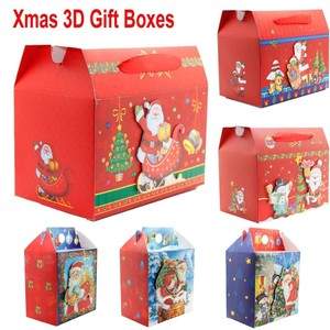 Foto Di Natale 3d.Scatola Di Natale Festoso 3d Natale Festa Pacco Babbo Natale Novita Scatole Regalo Di Carta Ebay