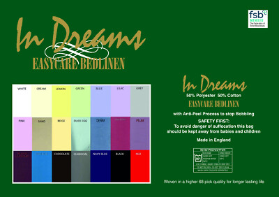 In Dreams 7' x 6'6'' Bett Spannbettlaken Extra Tiefe 13'' Box 50/50 Polycotton