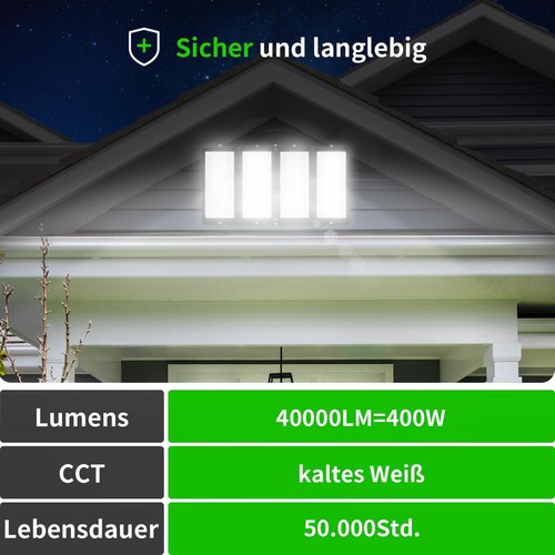4X 400W Led Fluter Outdoor 40000LM Aussenstrahler Flutlicht Kaltweiß Strahler - Bild 3 von 11