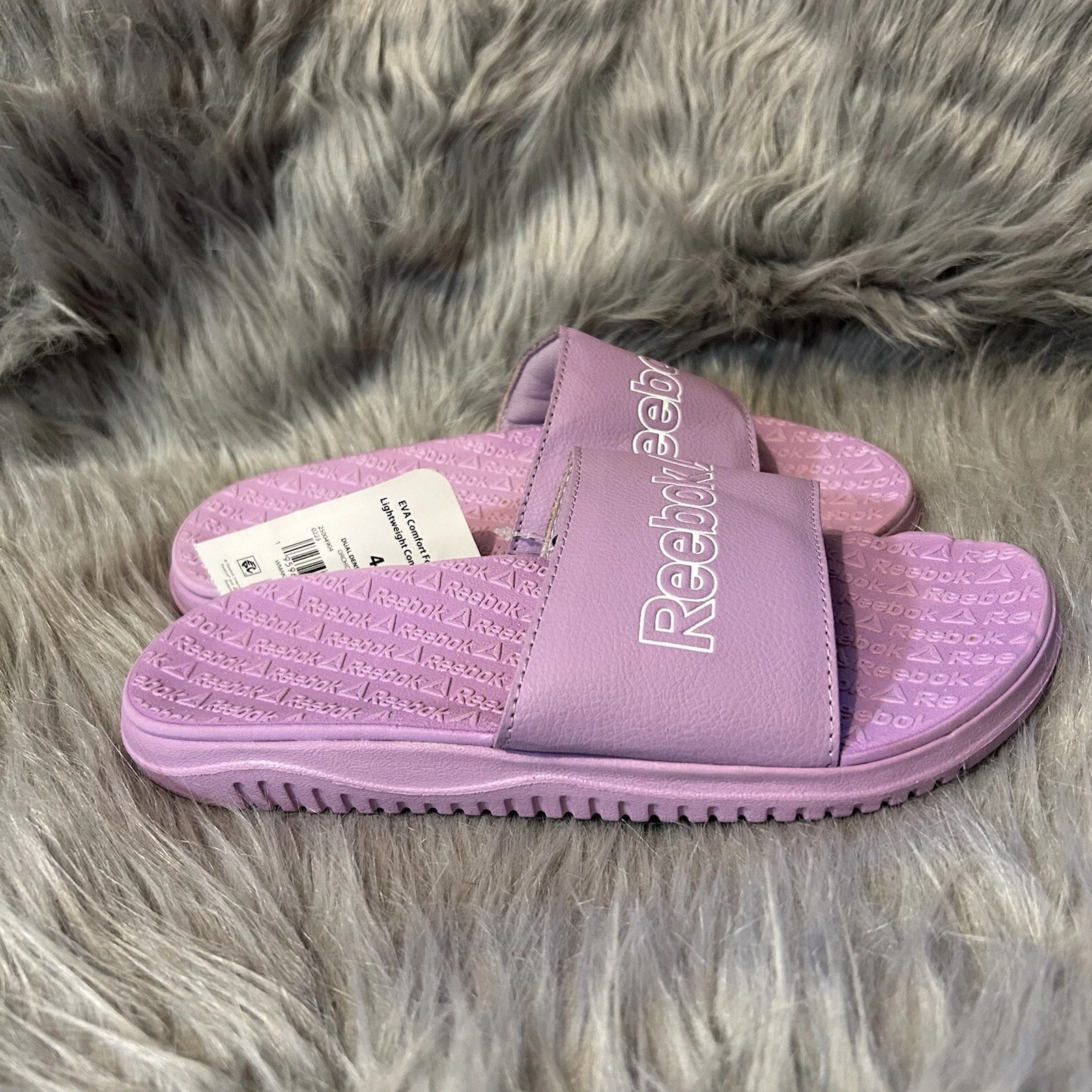 Scarpe sandali slip on viola Reebok Slides bambina taglia 4 leggere