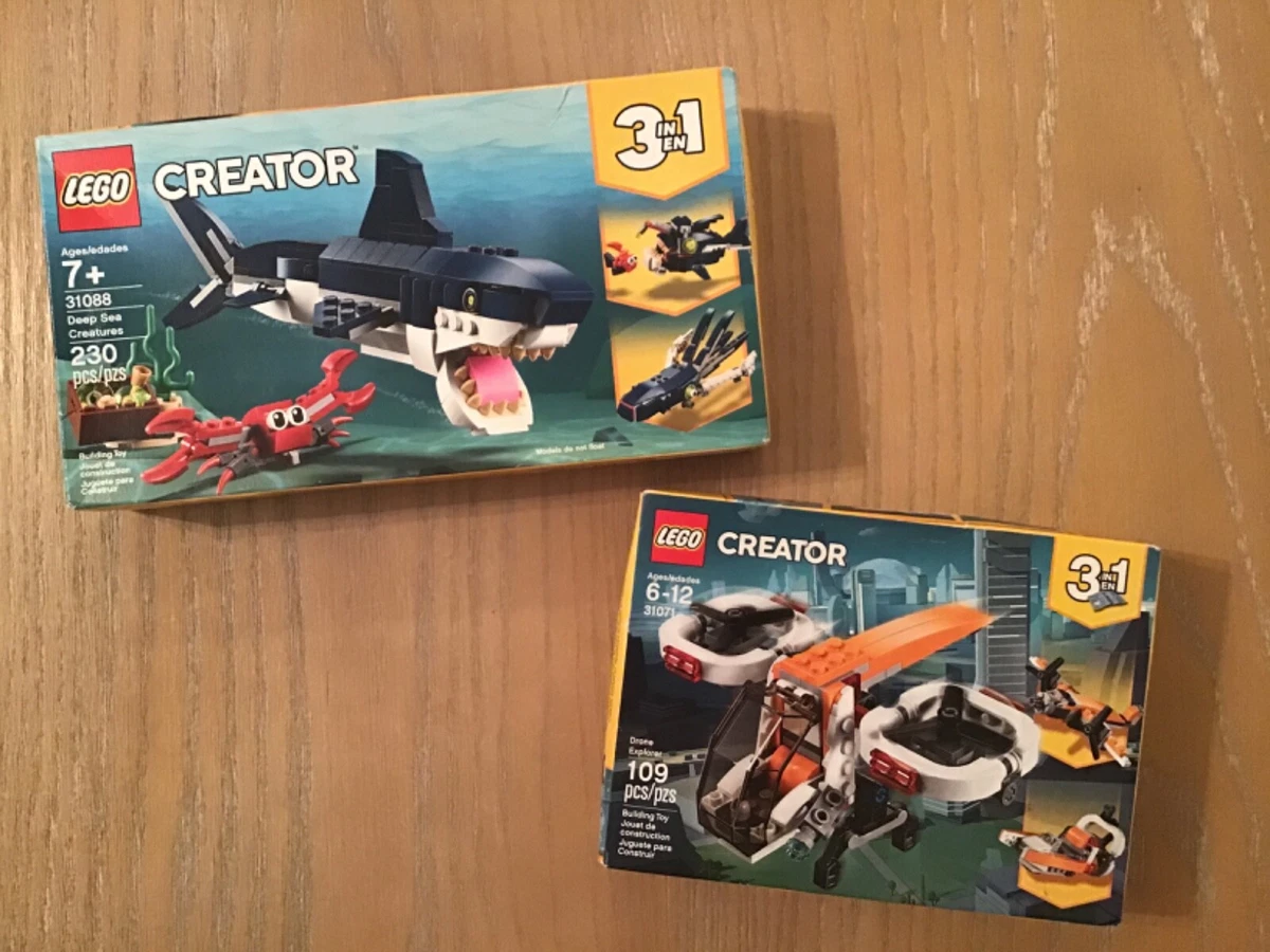 New Lot of 2 Lego Creator Drone Explorer 31071 Deep Sea