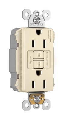 legrand PLUGTAIL SPEC-GRADE TAMPER-RESISTANT 15A SELF-TEST DUPLEX GFCI lt almond
