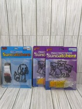Vintage Makit  Bakit Craft Kits Stained Glass Sun catchers Lot Of 3 Dog  Cats