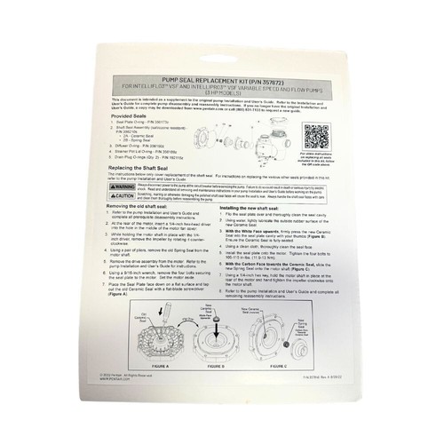 Pentair Intelliflo3/IntelliPro3 VSF Variable Speed Pumps Seal Replacement 357872 - Picture 2 of 2