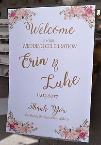 Large A1 Wedding Welcome Sign Includes Printing And Design