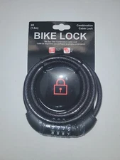 Bike lock combination Cable lock 6 Foot Style 21988-ACM