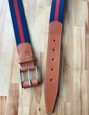 Orvis Canvas and Bison Leather Belt - Size 42 Made in USA