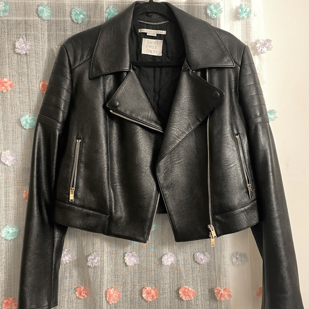Stella McCartney skin fee skin cropped leather” moto jacket | eBay