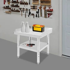 24*24*24-25" Adjustable Commercial Work Table With Backsplash Square Prep Table