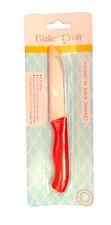 Blake & Croft Ceramic Knife with Sheath.  # G25970  Red or gray handle  NEW