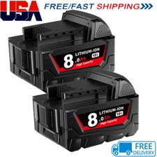 2PACK For Milwaukee For M18 Lithium 8.0AH Extended Capacity Battery 48-11-1860