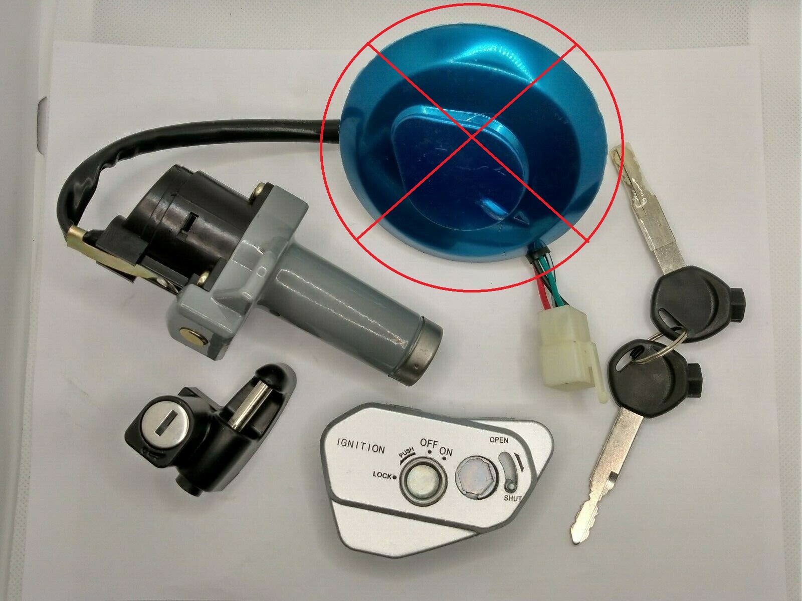 RPS Hawk 250 Carb Ignition Switch Lock Set NO Gas Cap (3 & 4 in