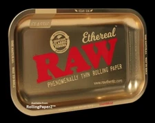 RAW Ethereal Rolling Tray 10.75" X 7" Gold Color RAWthentic FREE SHIPPING!