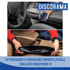 Set Portaoggetti Contenitore Supporto Laterale Sedili Auto Smartphone X2 - Miniatura 1
