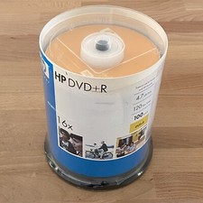100 HP DVD R 16X Blank DVD Discs 4.7 GB Orange Spindle New 100 Pack