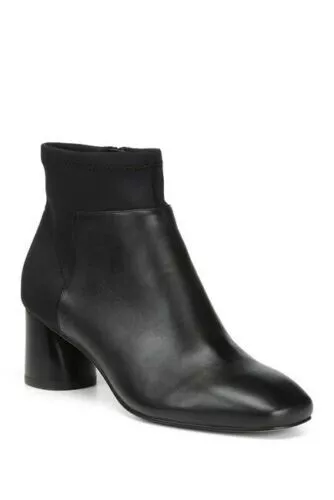 280 DONALD PLINER Cazzie Cylinder Heel Bootie BLACK LEATHER EDGY