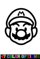Vinyl Decal Truck Car Sticker Laptop - Video Games Super Mario Bros Face v2