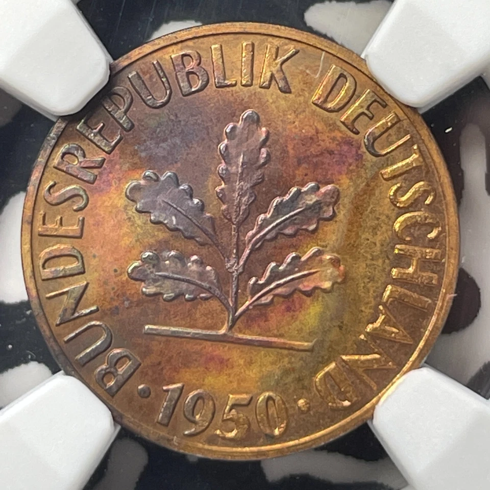 1950-D West Germany 1 Pfennig NGC PR64RB Lot#A9844 Choice UNC! - Image 2 of 3