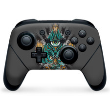 Nintendo Switch Pro Controller Skin Decal Vinyl Wrap - Owl Eye tattoo Art