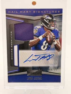 Lamar Jackson 2019 Panini Playbook Hail Mary Signatures #HM-LJ /75 Ravens