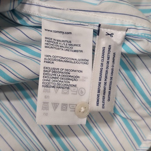 Tommy Hilfiger Women's Classic Fit Blue Stripe Long Sleeve Shirt Size Medium NWT - Picture 4 of 8
