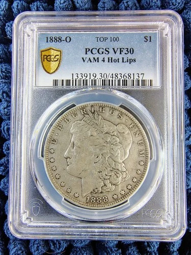 1888-O Morgan Dollar $1 - New Orleans Mint- VAM 4 Hot Lips - Top 100 - PCGS VF30