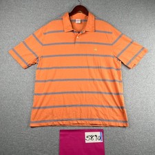Brooks Brothers 346 Polo Shirt XL Orange Striped Cotton Casual Preppy Mens