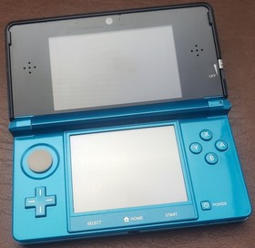 Nintendo 3DS Handheld System (CIB) - Aqua Blue NO Stylus, With Mario Party Game
