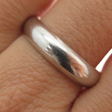 925 Sterling Silver Vintage Classic Wedding Band Ring Size 9.75