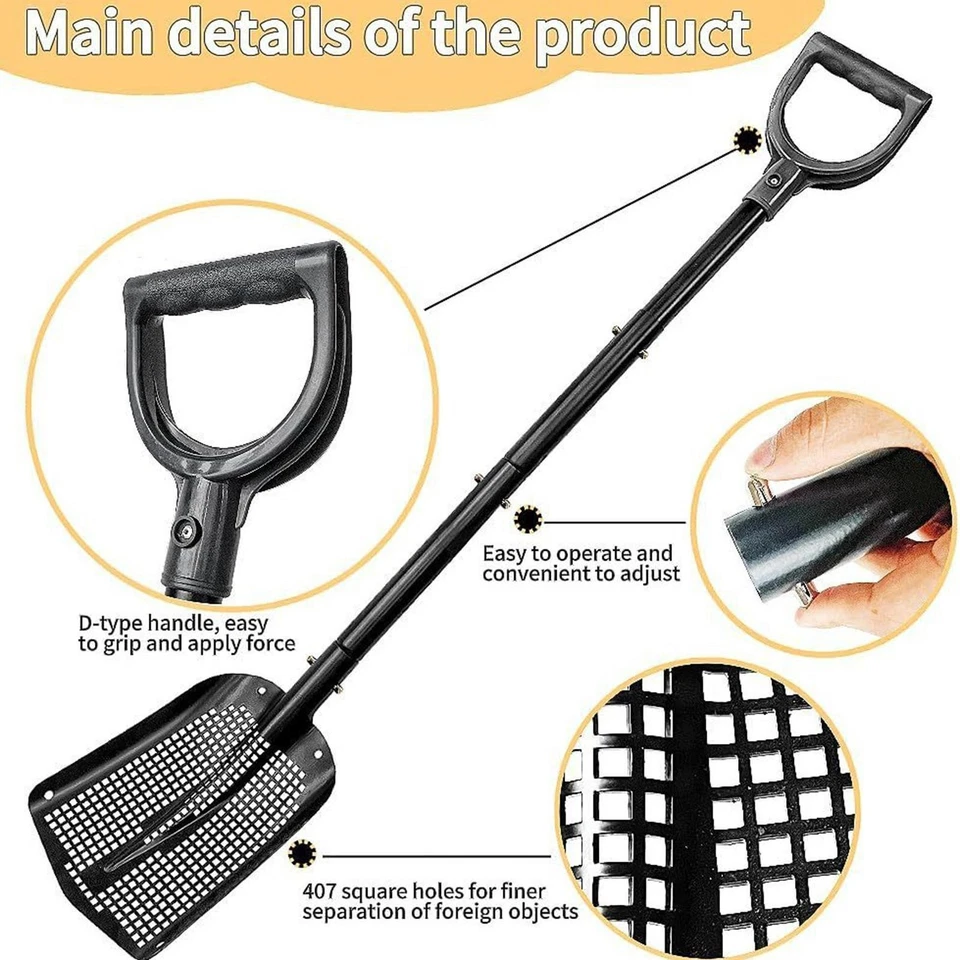 Sand - Sieb Gartenwerkzeug - Seitschaufel für Strandreinigung (Metall) - Bild 2 von 4