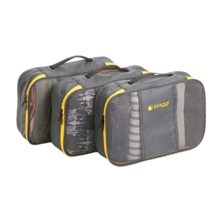 NEW Biaggi ZipSak XL Zip Cubes 3 Pack Grey Packing Carry On Travel Organizer 