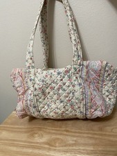 Vintage Vera Bradley Cream Indiana Duffel Sho...