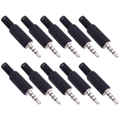 Fancasee 10-Pack 3.5mm 1/8'' Replacement Repair Jack TRRS Stereo Male Plug Ada...