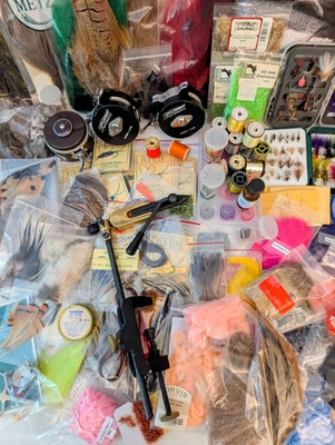 #ad Pacific Northwest Fly Fishing Tying Materials Vise Tools Reels Fly Boxes VTG $325.00