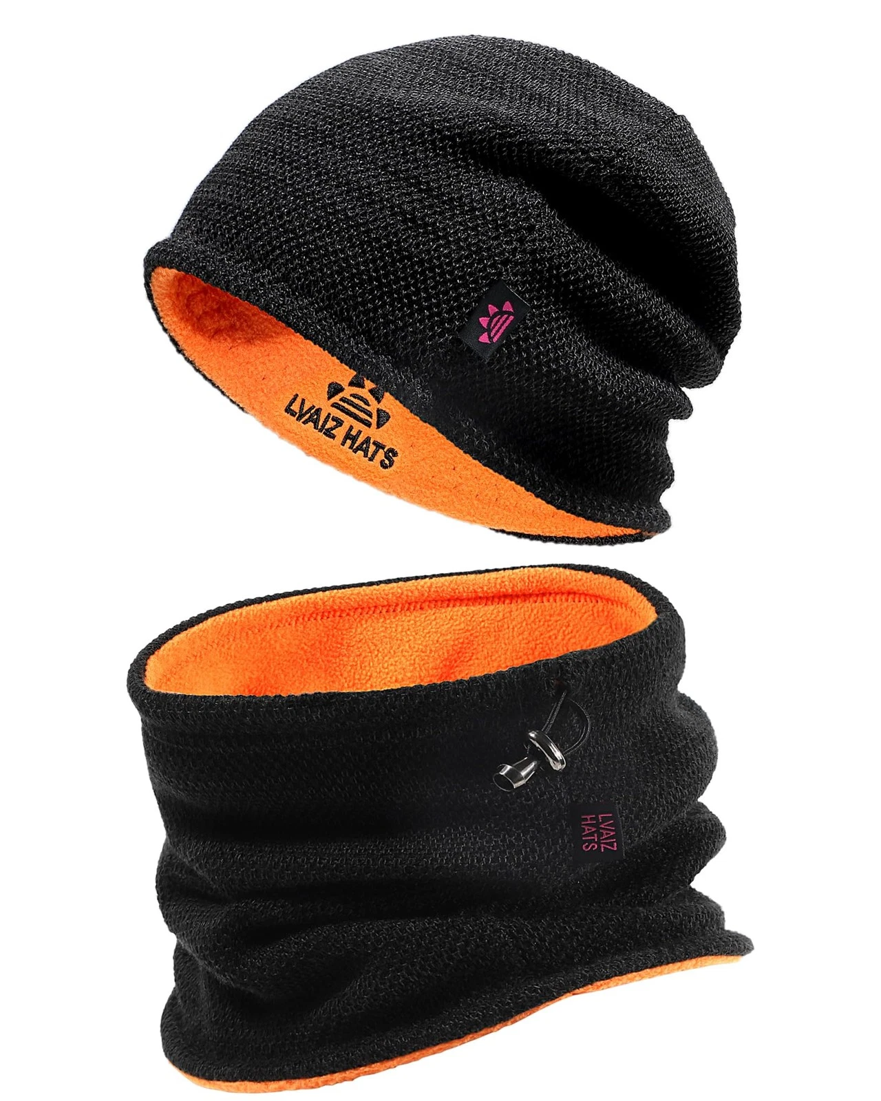 Winter Mens Beanie Hat Scarf Warm Fleece Lined Windproof Knit Ski Women Beani...