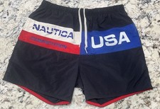 Vintage Nautica Competition USA Men  s Size L Swim Trunks Shorts Swimming 90s Y2K