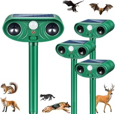 Solar Animal Repeller Outdoor 1/4 Pack Deer Repellent Devices with Motion Sensor