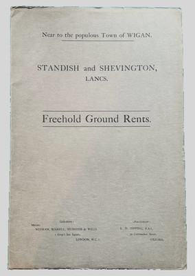 1924 Sale Particulars & Map Wigan Standish & Shevington Parish Freehold Rents