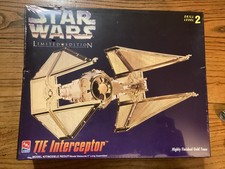 VINTAGE AMT Star Wars Limited Edition GOLD Tone TIE INTERCEPTOR Sealed New 1995