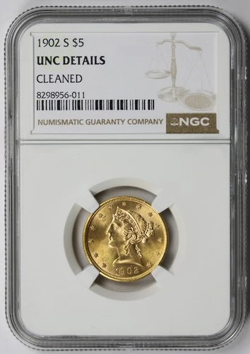 1902-S Liberty Half Eagle — photo from the most recent tracked eBay sale