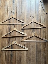Lot Of 5 Vintage Woden Hotel Hangers Travel Souvenir