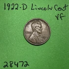 1922 D Lincoln Wheat Cent / Penny 1c Vf Very Fine