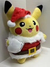 Holiday Pikachu Plush Santa Hat 10-inch Soft Anime Inspired Collectible Toy