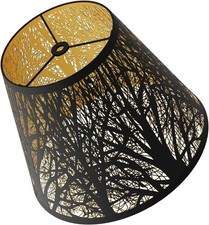 Black Gold Metal Mini Lampshade 6"x10"x7.5" Spider Fitter